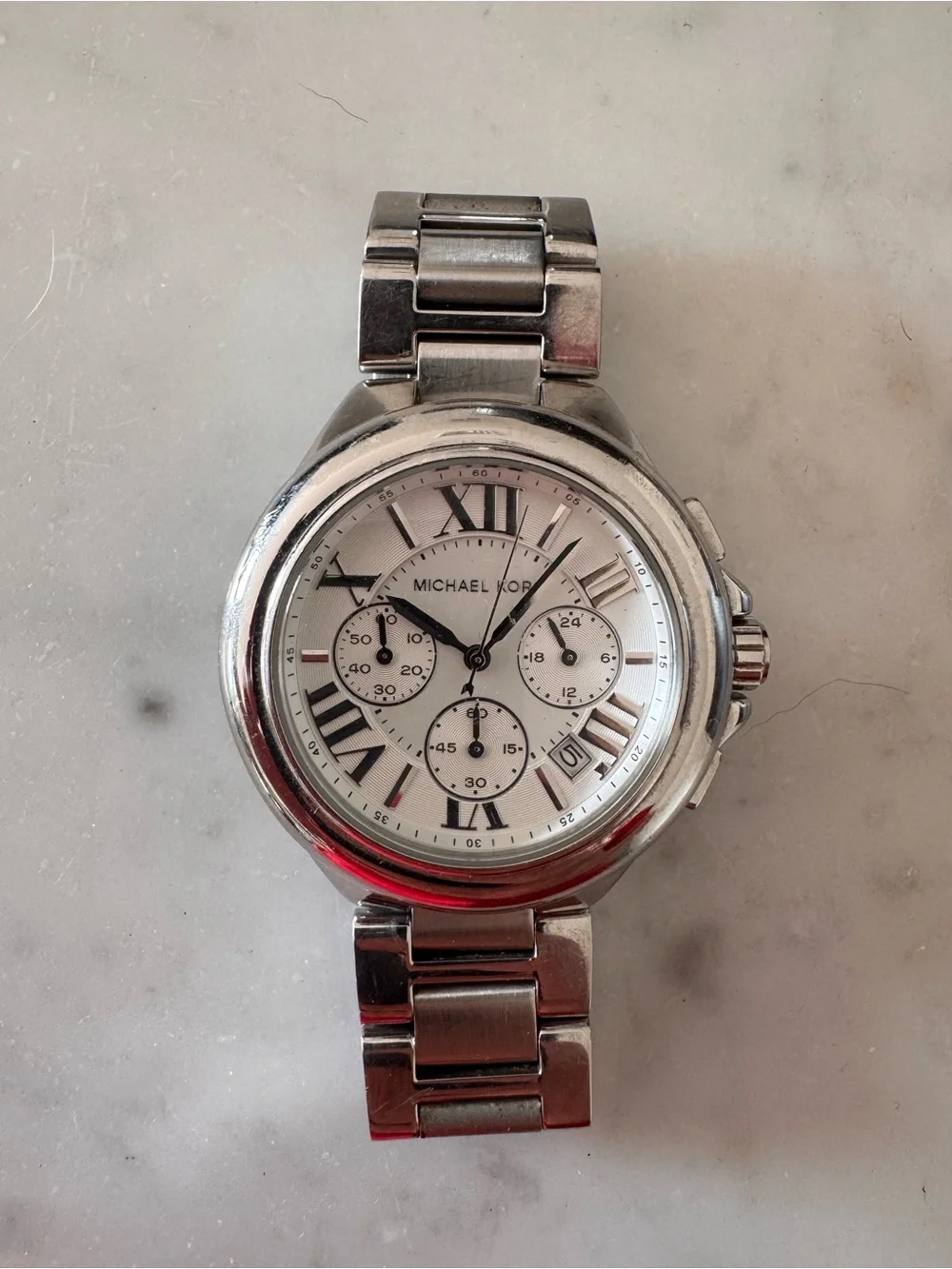Michael Kors Oversized Silver Chronograph Watch | Women’s